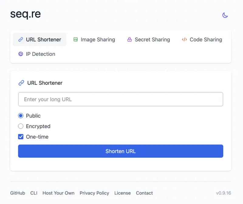 seq.re URL shortener UI